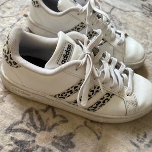 Adidas Women's White Sneakers with Black Pattern